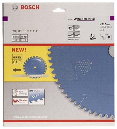Bosch Çoklu Malzeme Kesimi İçin Daire Testeresi 216*30 mm 64 Diş Expert Multi Material 2608642493